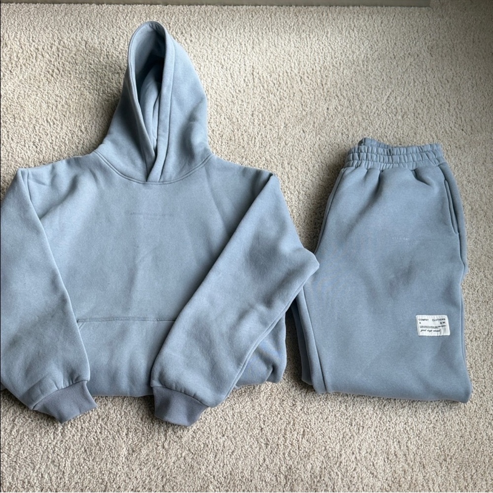 Men's Blue Hoodie and Sweatpants Set